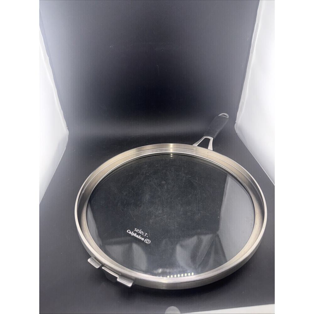 Calphalon Premier Space Saving 10” Flat Glass Lid Replacement Stainless Rim